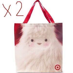 New! Set of 2 Target Festive Reusable Holiday bags featuring Yeti design